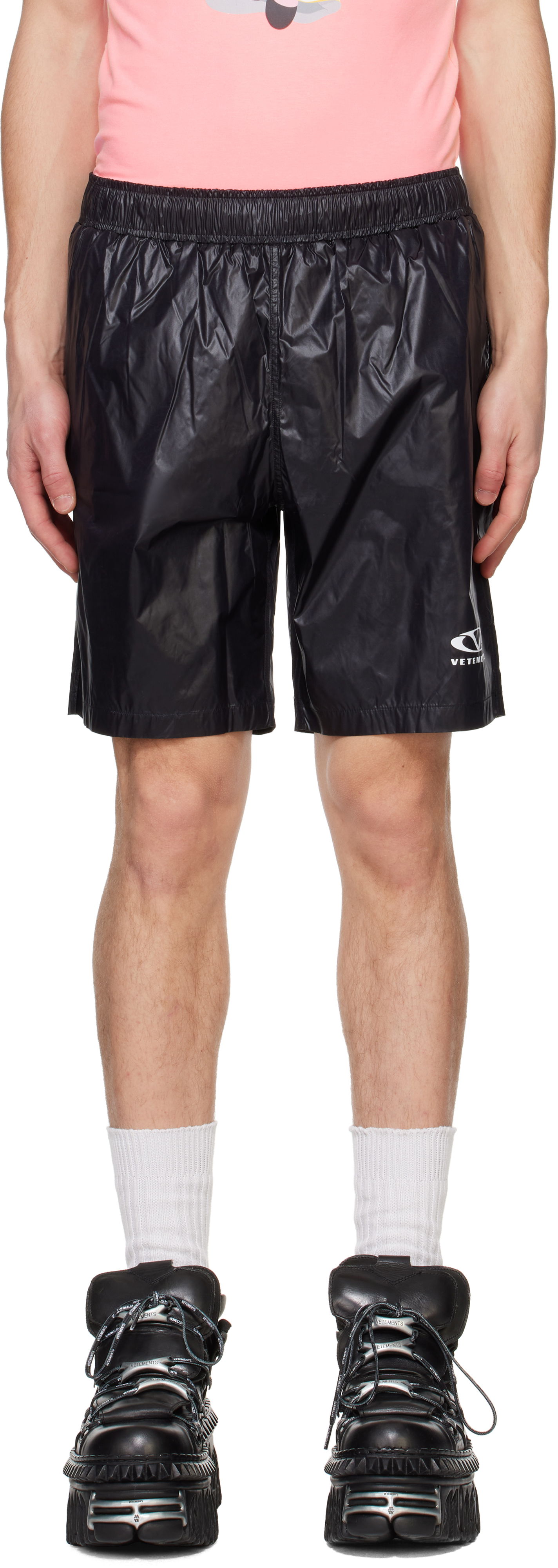 Šortky VETEMENTS Vetements Oval Logo Swim Shorts Čierna | MA66SW100B, 0