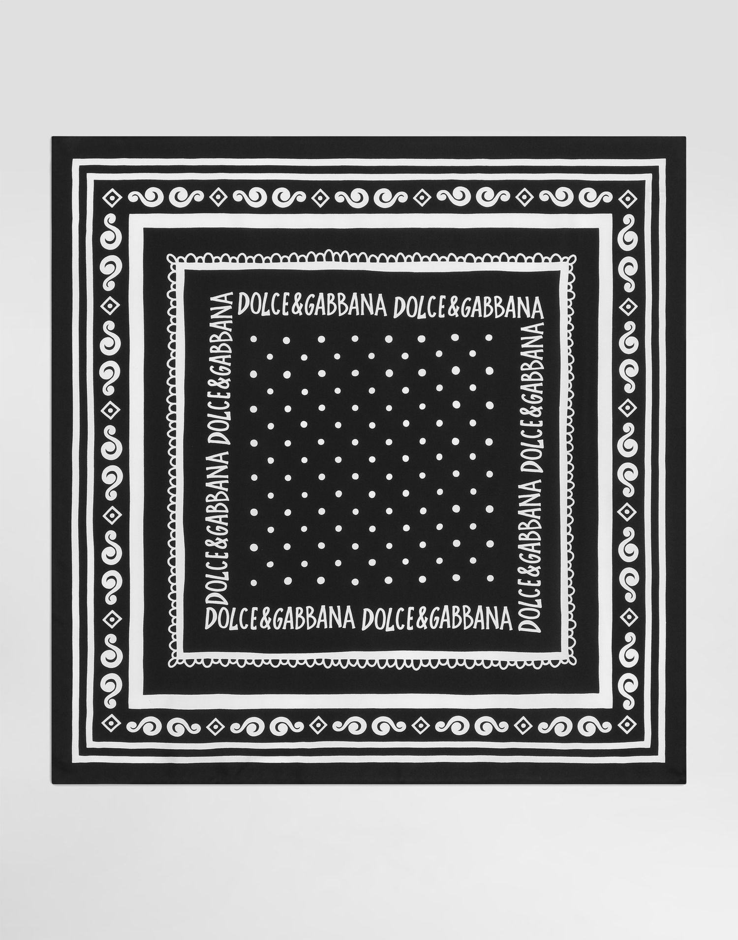 Šál Dolce & Gabbana Bandanna-Print Silk Scarf Čierna | GQ348EG0WT4HN9QA, 0