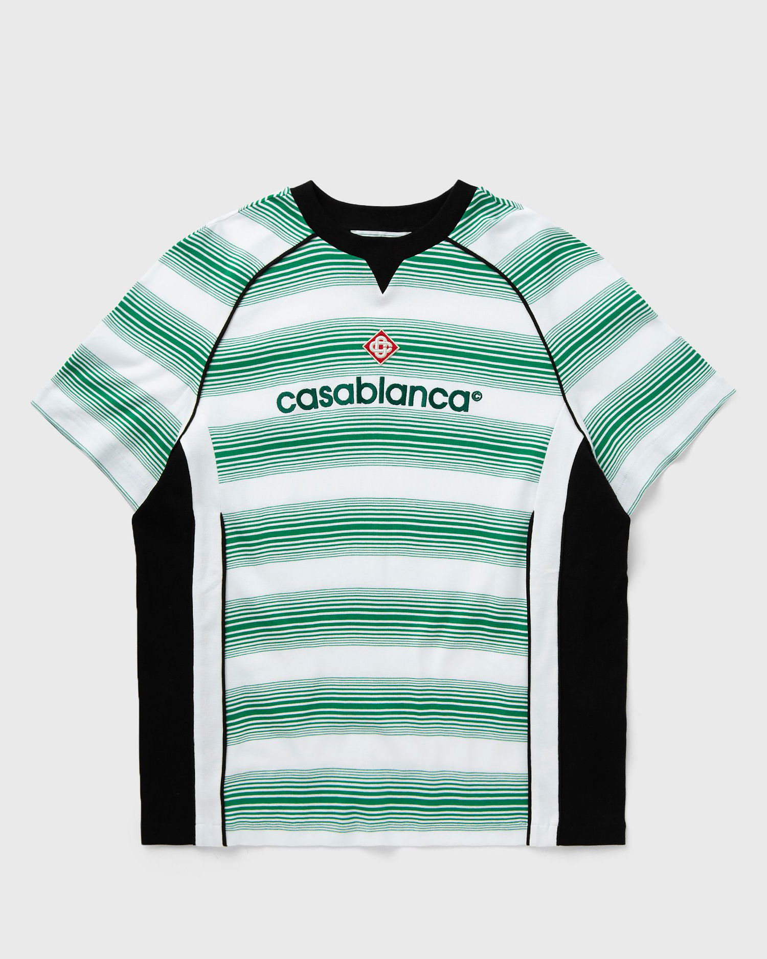 Tričko Casablanca LOGO STRIPE PANELLED T-SHIRT Zelené | MS24-JTP-239-01, 0
