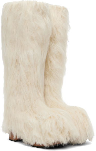 Oblečenie Acne Studios Acne Studios Furry Clog Boots Biela | AD0788-, 3