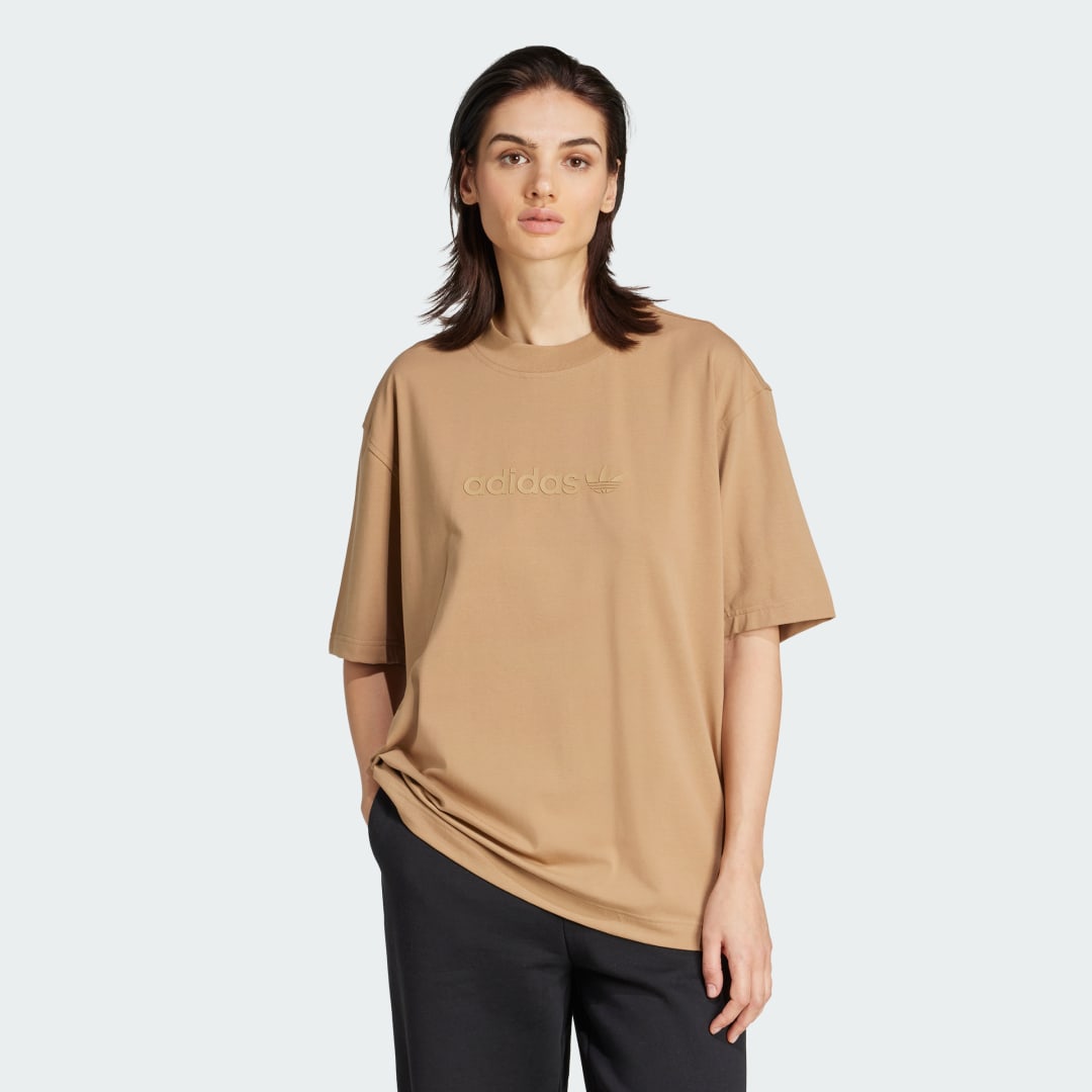 Tričko adidas Performance Essentials Linear Oversized T-Shirt Hnedá | JW3538, 0
