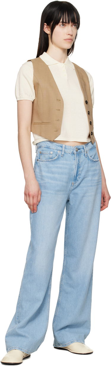 Džínsy rag & bone rag & bone Featherweight Logan Wide-Leg Jeans Modrá | WDD25S2935FWGR, 3