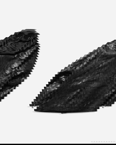 Bunda C.P. Company Slam Jam Leather Mille Jacket with Goggle Hood Čierna | 19CSOW700S 001, 3