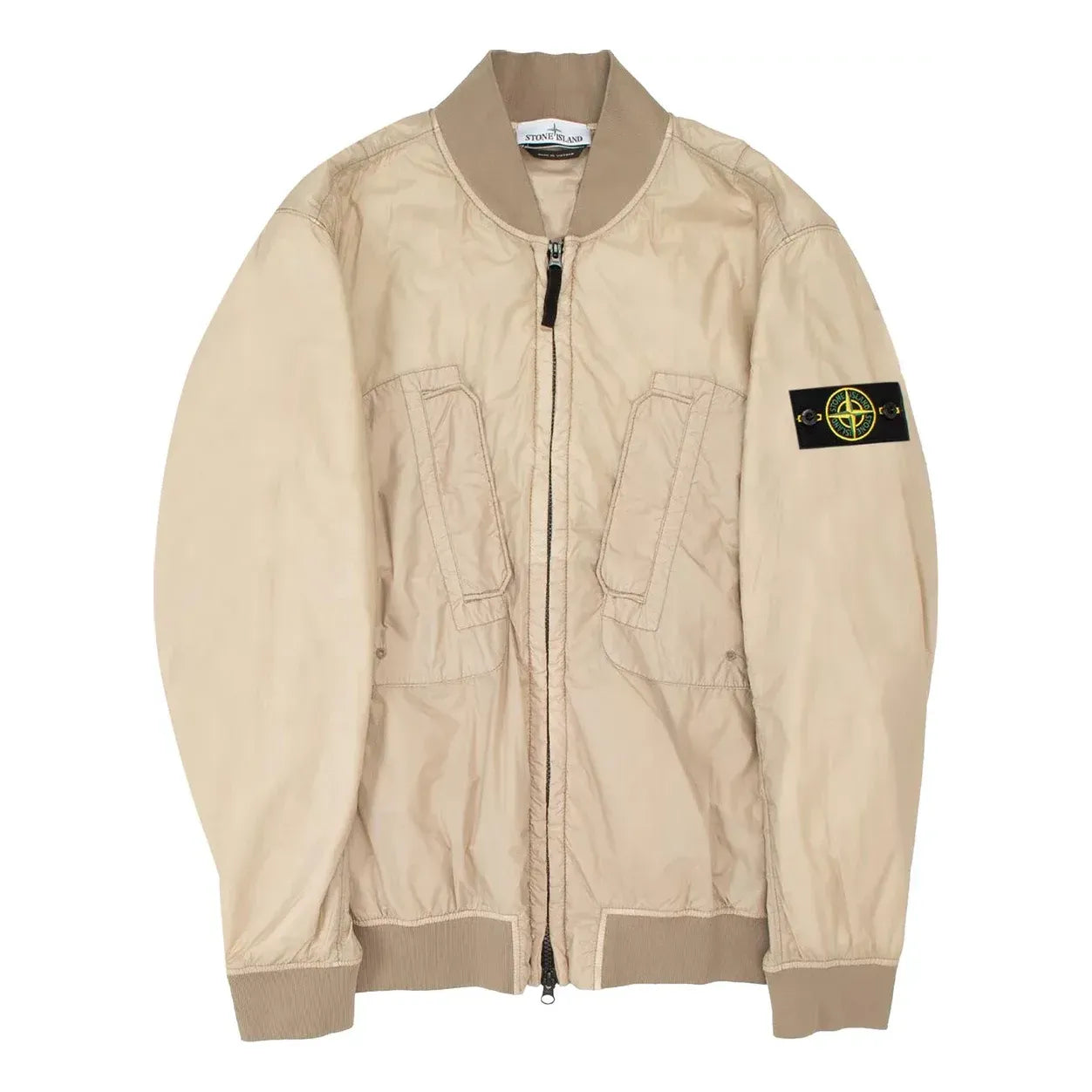 Bomber bunda Stone Island Zipped Bomber Jacket with Logo Patch Béžová | 781542125-V0092, 0