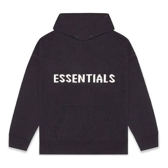 Mikina Fear of God Essentials Knit Logo Hoodie Čierna | FOG-FW20-332, 0