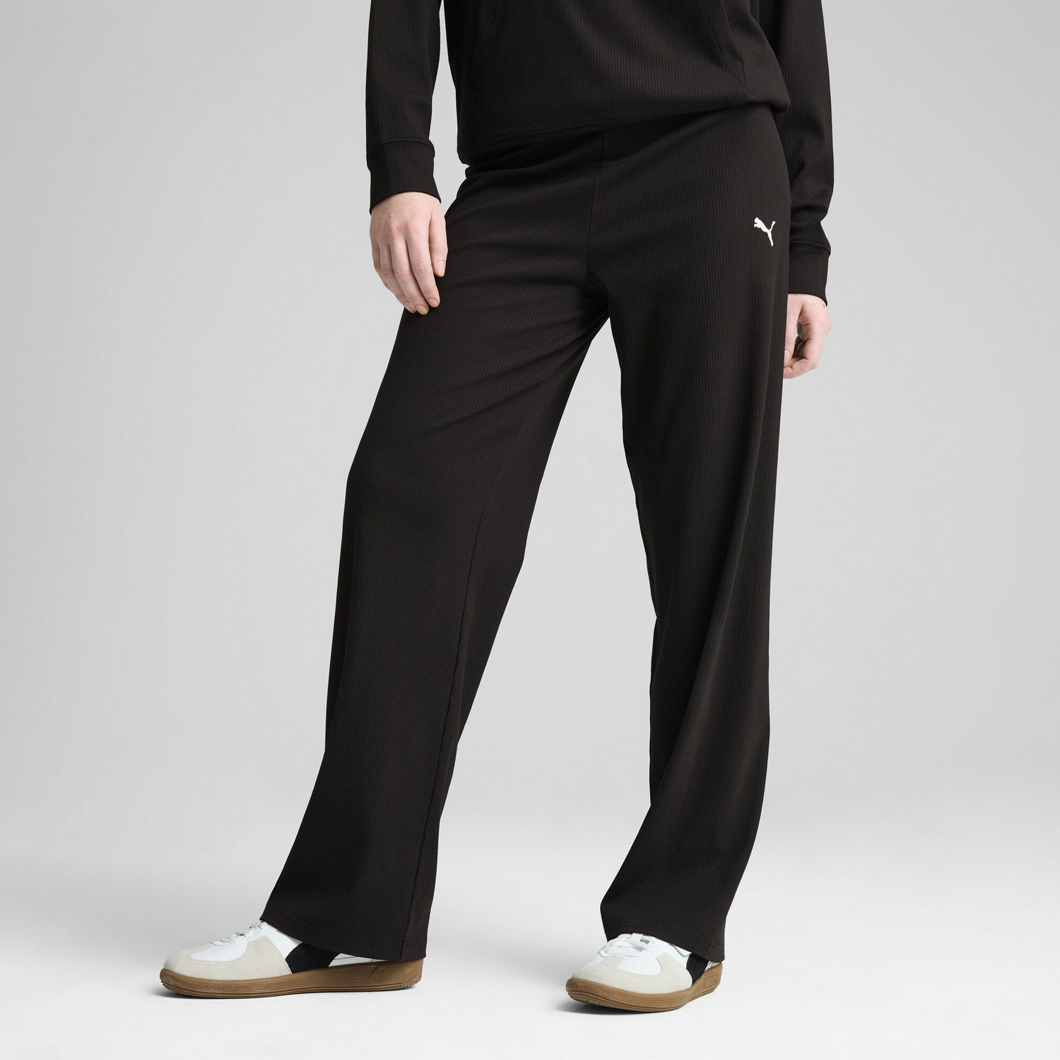 Nohavice Puma ESS ELEVATED Straight Leg Rib Pants Čierna | 685025_01, 0