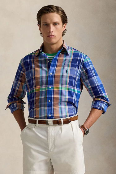 Košeľa Polo by Ralph Lauren Checked Cotton Shirt Modrá | 710960639, 0