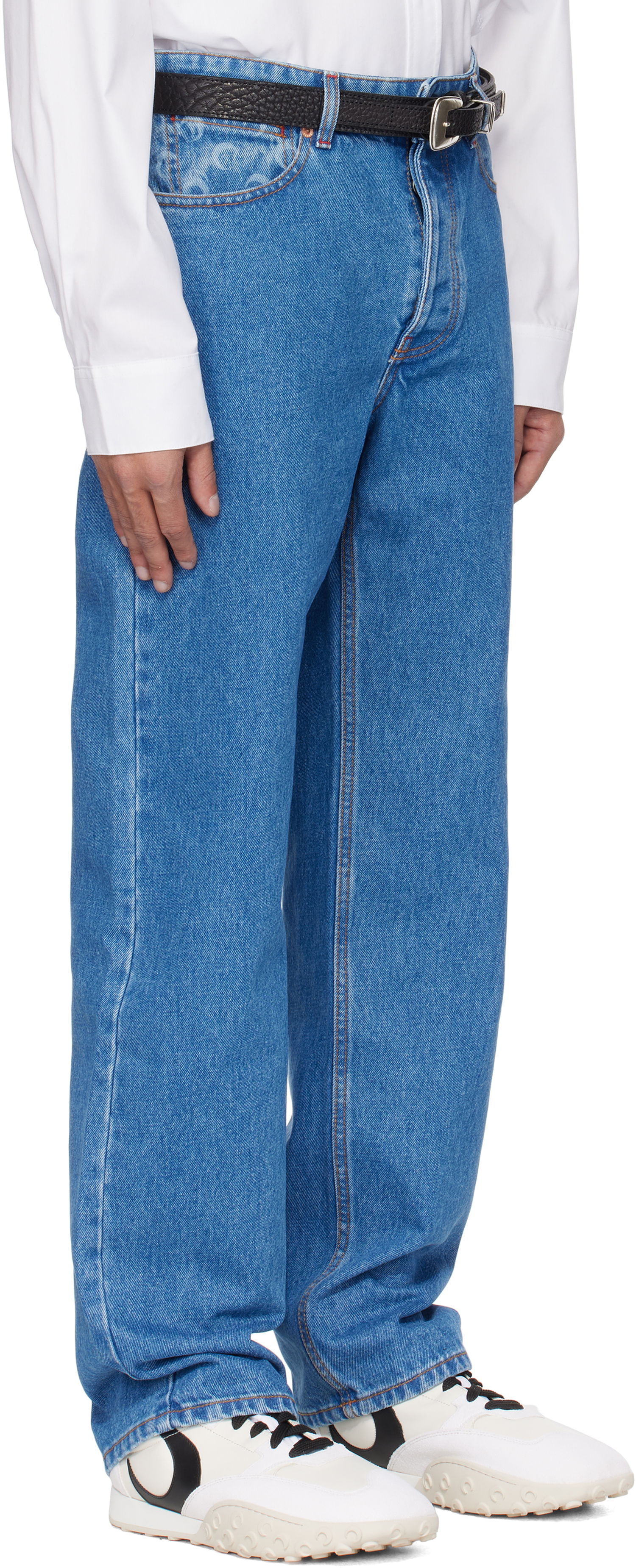 Džínsy Marine Serre Marine Serre Moon Laser Loose Denim Jeans Modrá | MPA066A CDEN0002, 1