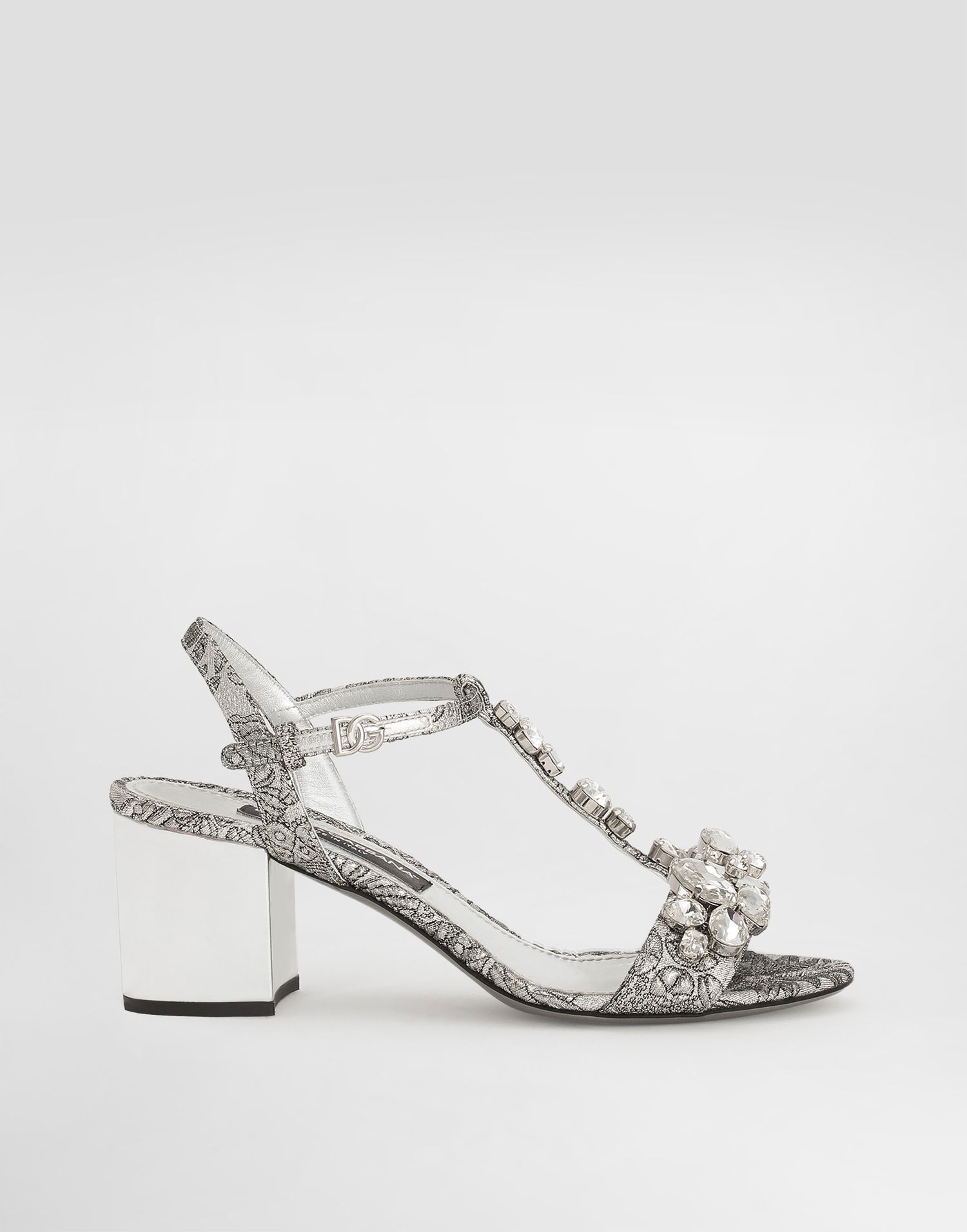 Tenisky a topánky Dolce & Gabbana Dolce & Gabbana Brocade Sandals With Stones Embroidery Metalická | CR1921AS2038D708, 0