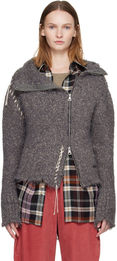 Bunda Andersson Bell Harlow Damaged Knit Jacket Šedá | atb1388w, 0