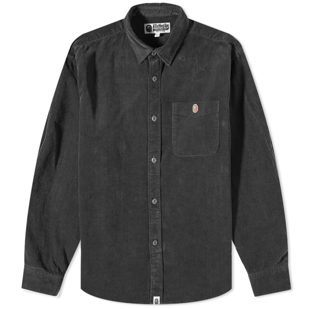 One Point Corduroy Relaxed Fit Shirt Black