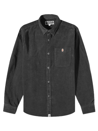 Košeľa BAPE One Point Corduroy Relaxed Fit Shirt Black Čierna | 001SHI801007M-BLK