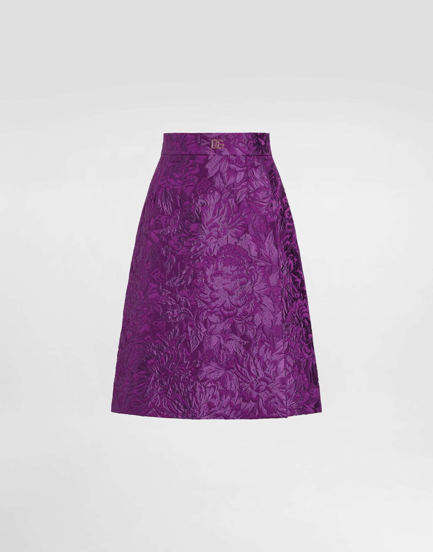 Sukňa Dolce & Gabbana Dolce & Gabbana Peony Brocade A-Line Skirt Fialová | F4C2ETHJMQOF0571, 0