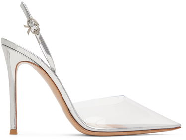 Tenisky a topánky Gianvito Rossi Ribbon D'Orsay 105 Slingback Heels Metalická | G95359.15RIC.PLM, 0
