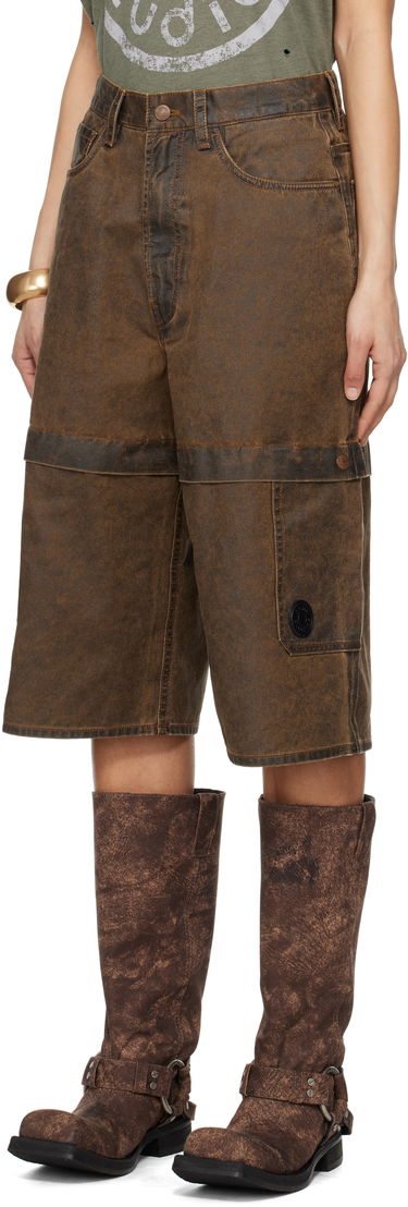 Šortky Acne Studios Acne Studios Coated Cotton Cargo Shorts Hnedá | BE0175-, 3