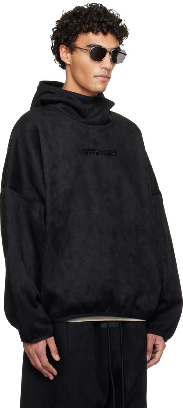 Mikina Fear of God Fear of God ESSENTIALS Holiday Faux-Suede Fleece Modern Hoodie Čierna | 192HO256941F, 1