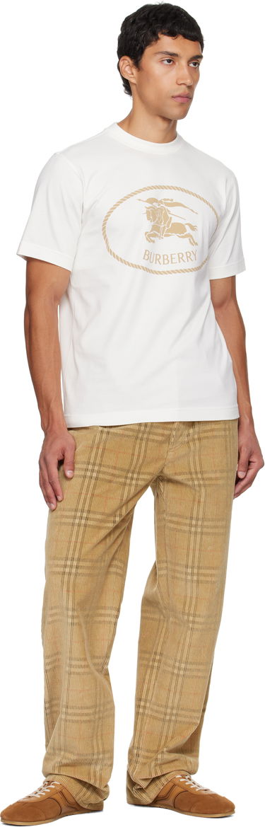 Nohavice Burberry Burberry Check Corduroy Trousers Béžová | 8113484, 3