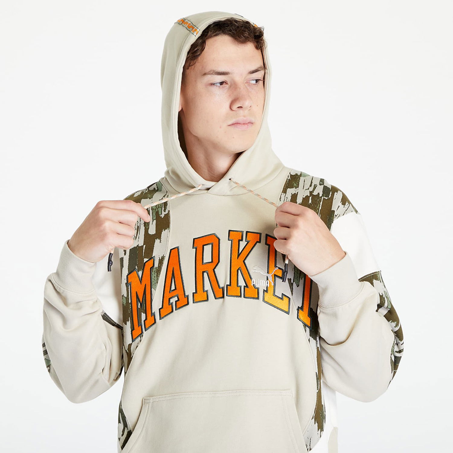 Mikina Puma MARKET x Relaxed Hoodie Béžová | 53508364, 1