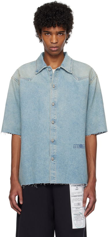 Košeľa Maison Margiela MM6 Maison Margiela Short Sleeve Denim Shirt Modrá | SH0DR0006 M30019, 0