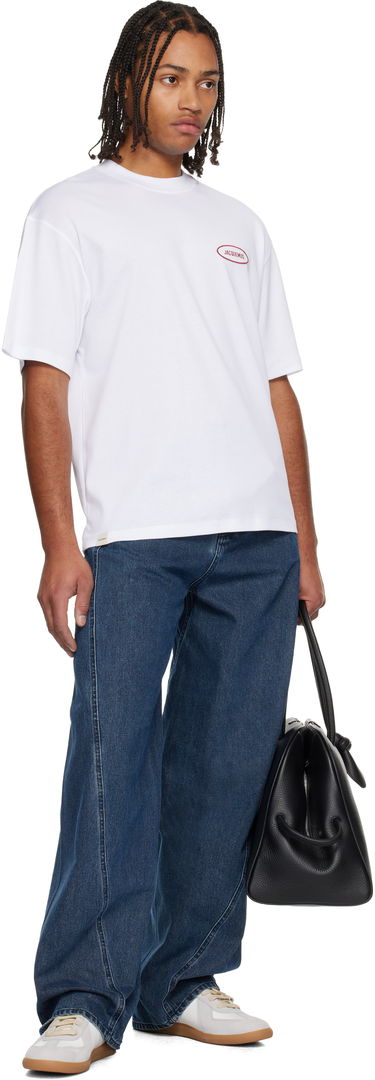 Tričko Jacquemus La Croisière 'The Stazione' Oversized Embroidered Logo T-shirt Biela | TSM00306AJ00170, 3