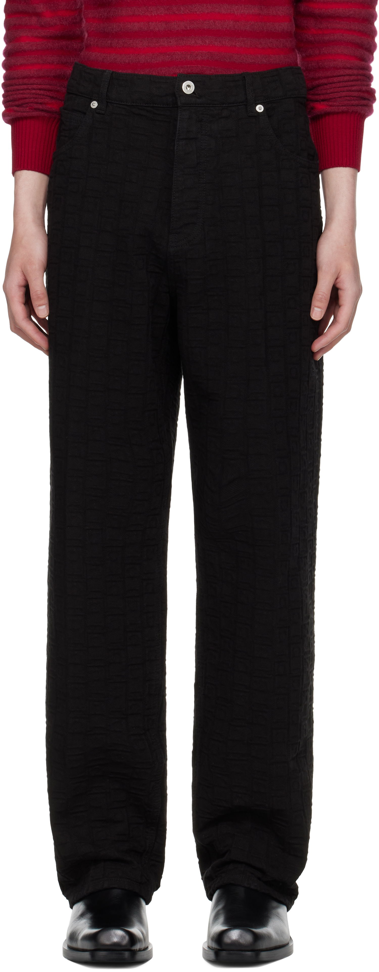Nohavice FERRAGAMO Ferragamo Monogram Five-Pocket Pants Čierna | 782902, 0