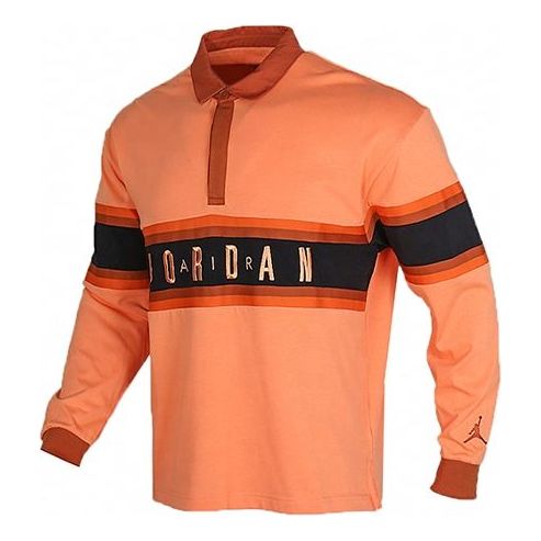 Polo tričko Jordan Jordan Long Sleeve Polo Shirt Oranžová | BQ5670-854, 0