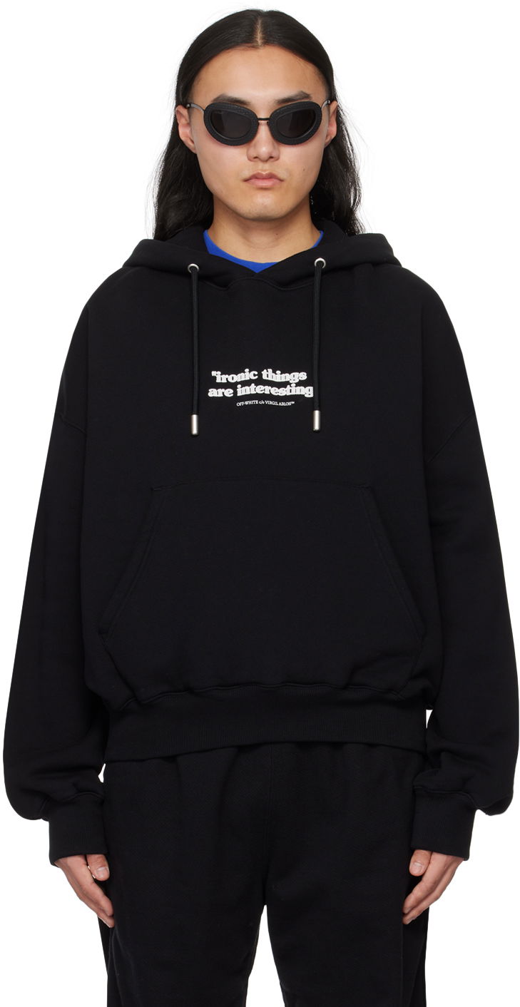 Mikina Off-White Black Ironic Quote Hoodie Čierna | OMBB118S24FLE0071001, 0