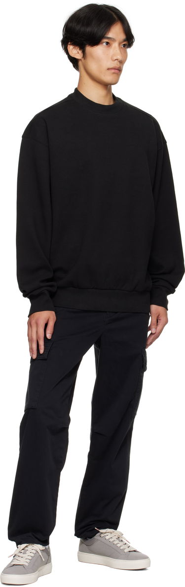 Mikina BOSS Oversized Cotton Blend Sweatshirt Čierna | 50543467, 4