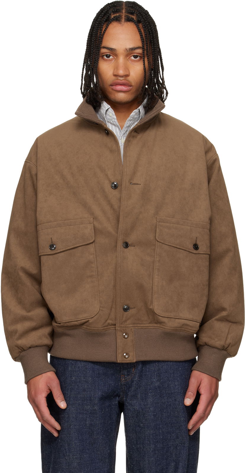 Bomber bunda NANAMICA Insulation Crew Faux-Suede Jacket Hnedá | S25FA052U