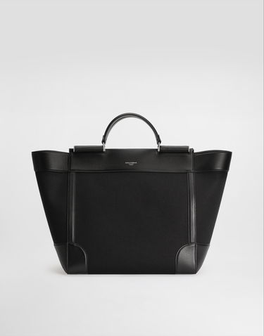 Tote bag Dolce & Gabbana Dolce & Gabbana Calfskin and Panama Tote Bag Čierna | BM2448A9C218B956, 0