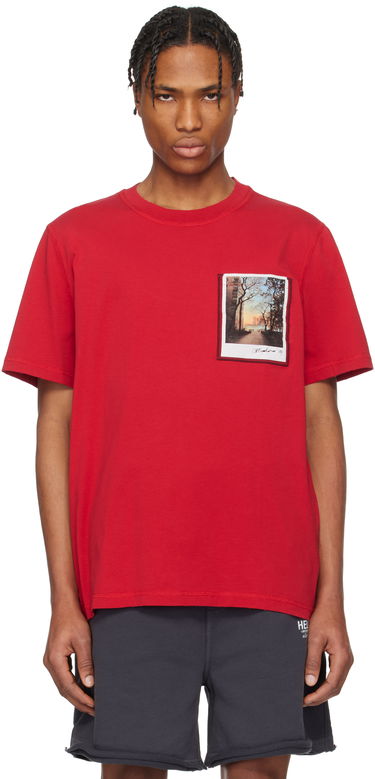 Tričko Helmut Lang Helmut Lang River Postcard T-Shirt Červená | O10HM517, 0