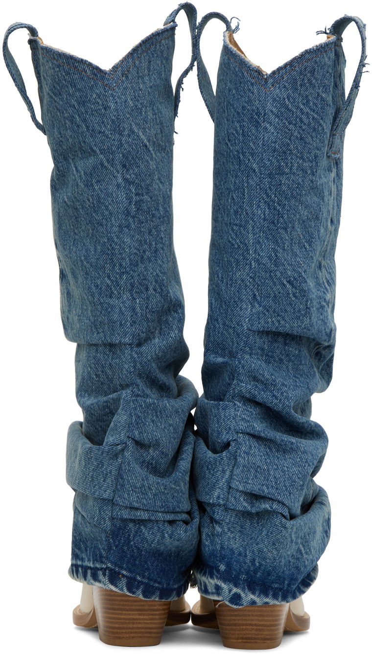 Oblečenie R13 R13 Mid Cowboy Denim Sleeve Boots Modrá | R13S0107-DEN, 1