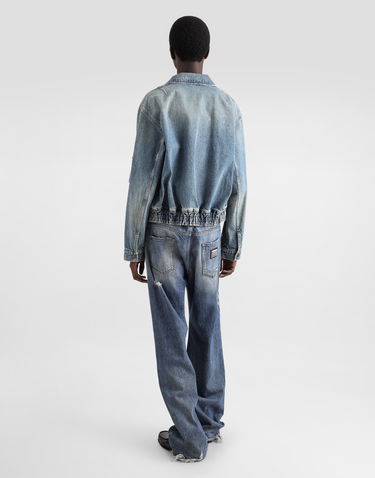 Bomber bunda Dolce & Gabbana Men's Denim Bomber Jacket Modrá | G9BKNDG8ME5S9001, 2