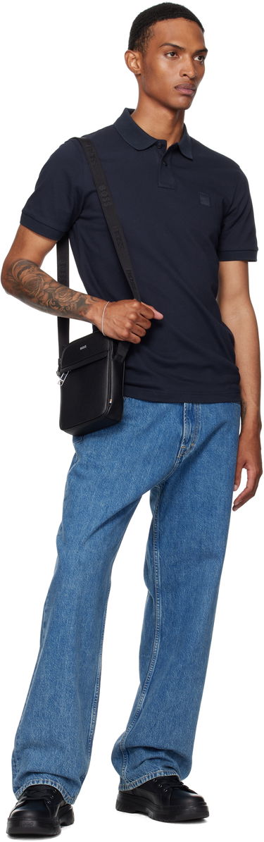Taška cez rameno BOSS BOSS Leather Reporter Bag Čierna | 50483566, 3