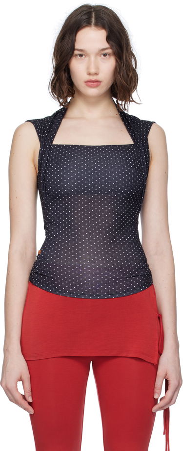 Tielko Miaou Miaou Lara Polka Dot Square Neck Top Čierna | 7190TJBBWP, 0