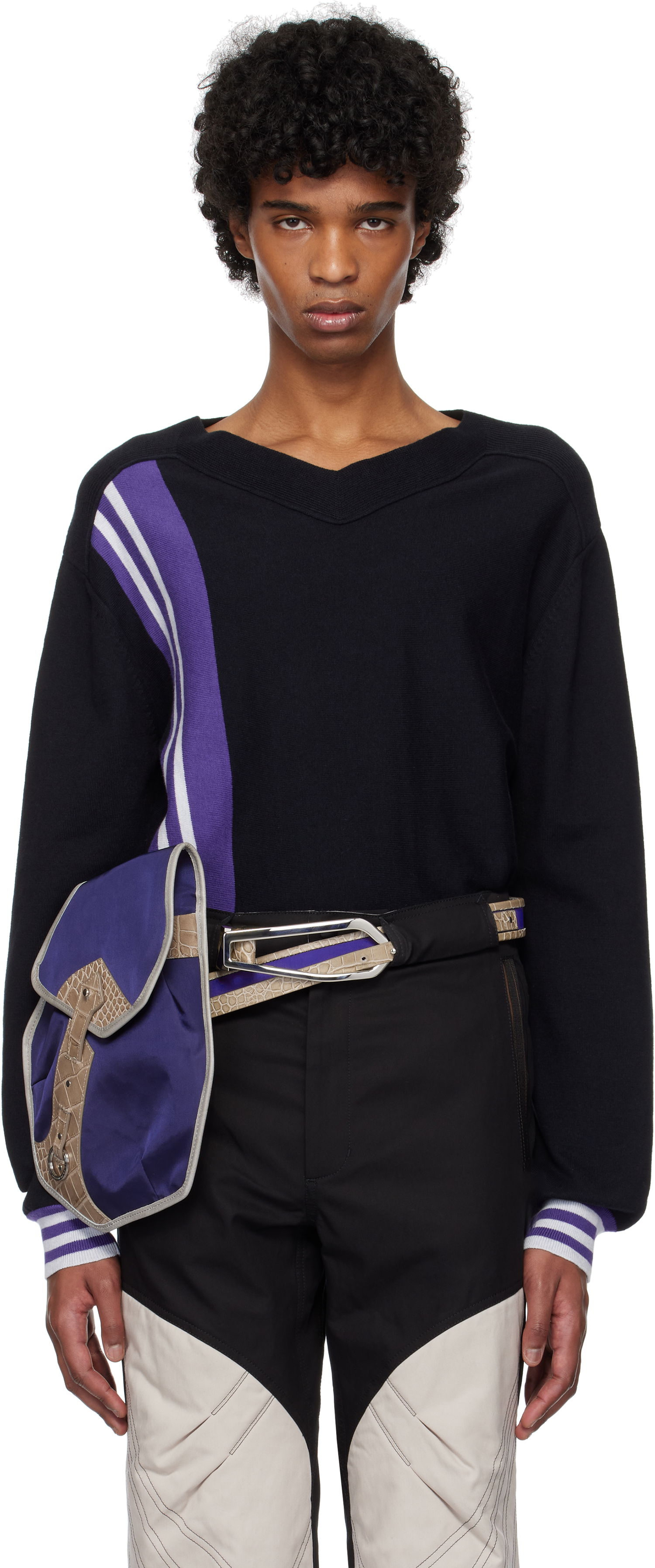 Sveter KIKO KOSTADINOV Kiko Kostadinov Ostro V-Neck Sweater Čierna | KKSS25KN02-109, 0