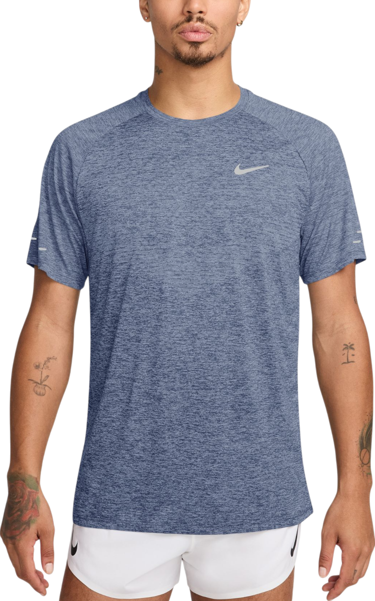 Tričko Nike Stride Short-Sleeve Heathered Running T-Shirt with Reflective Details Modrá | hv5203-499