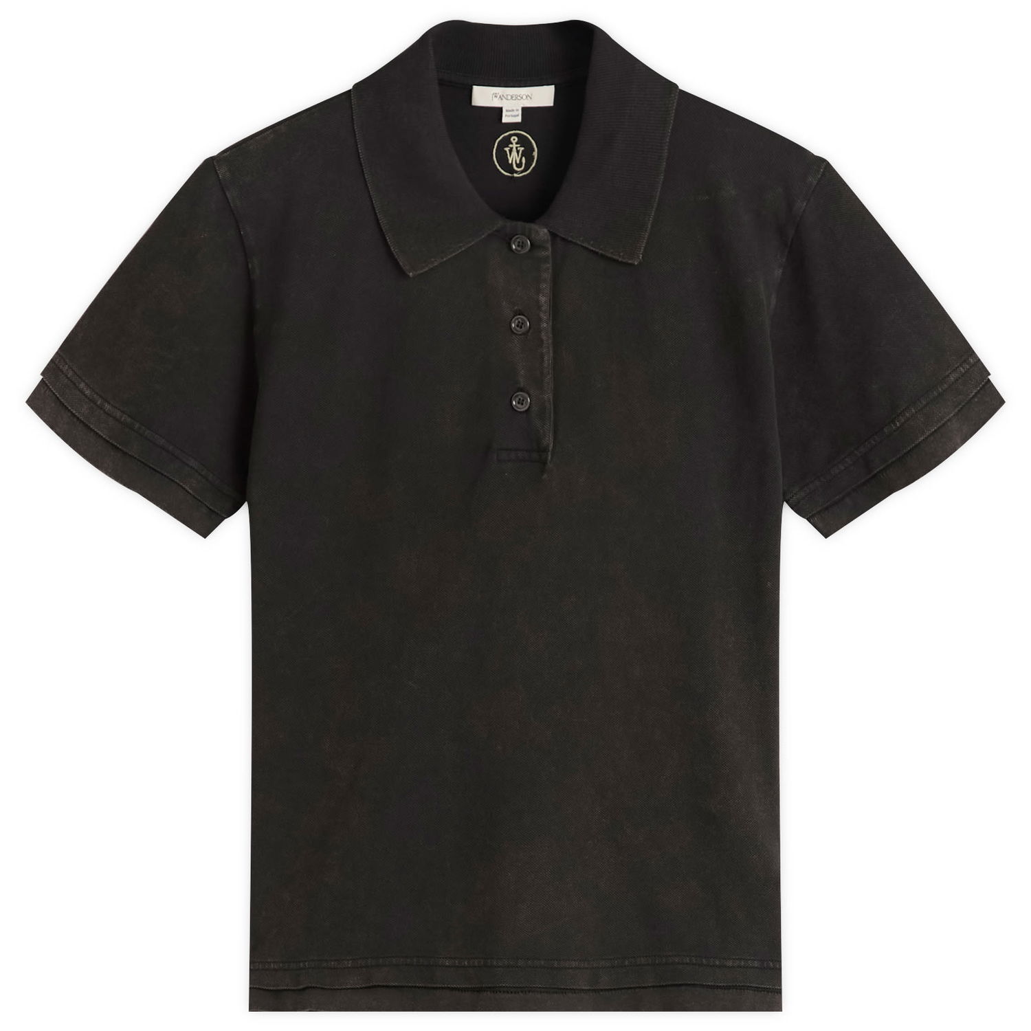 Polo tričko JW Anderson JW Anderson Layered Short Sleeve Polo Top, Size Large Čierna | JO0277-PG1808-781, 0