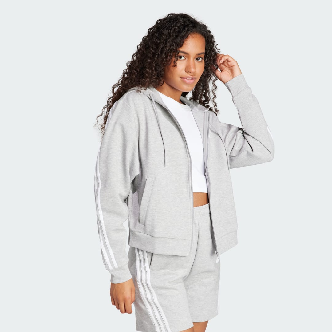 3-Stripes Full Zip Hoodie Grey