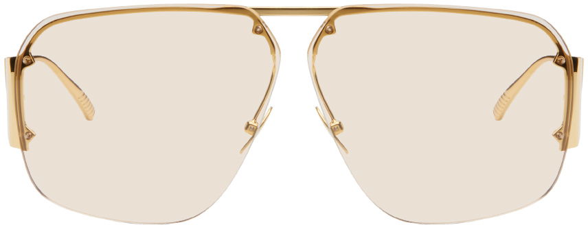 Classic Aviator Sunglasses With Gold Frames