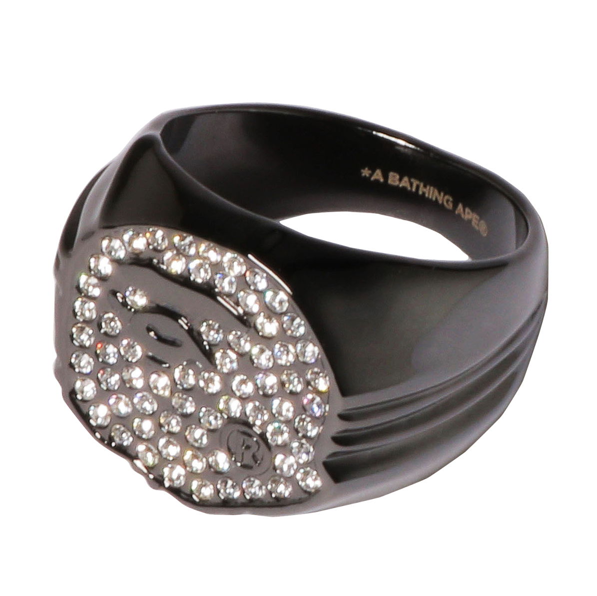 Prsteň BAPE Rhinestone Ape Head Ring Čierna | 1I30-182-057, 0