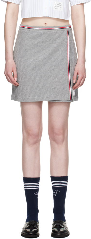 Sukňa Thom Browne Thom Browne Cotton Waffle Miniskirt Šedá | FJK141A-J0216, 0