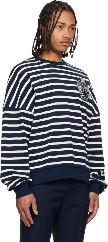 Mikina Balmain Cotton College Emblem Breton Stripes Sweatshirt Rôznofarebný | FH0JS215PD26, 1