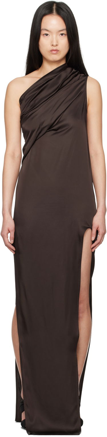 Šaty Rick Owens Rick Owens Hollywood Athena Arrowhead Maxi Dress Hnedá | RP01E7509 SCH, 0