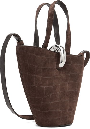 Tote bag Jacquemus 'The small Bambola' Croc-Effect Suede Top Handle Tote Hnedá | 25HBAW00389AC07A09, 2