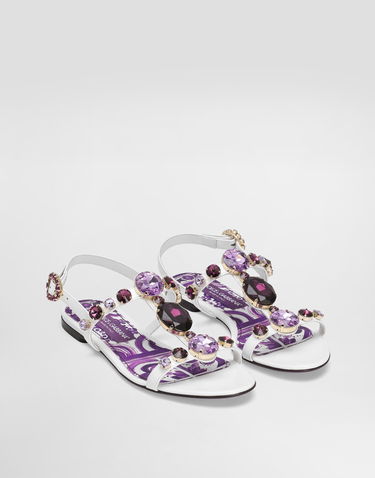 Doplnky Dolce & Gabbana Dolce & Gabbana Jeweled Sandals Biela | CQ0601AT848I03TN, 1