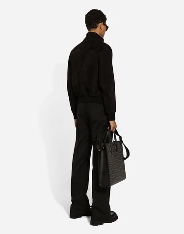 Bunda Dolce & Gabbana Dolce & Gabbana High-Neck Suede Jacket Čierna | G9AWZLHULU2N0000, 2