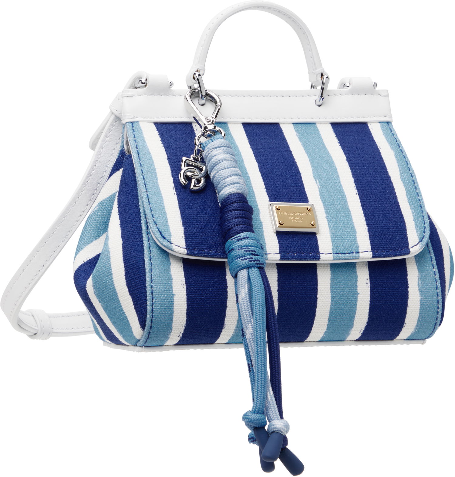 Kabelka Dolce & Gabbana Dolce&Gabbana Sicily Striped Canvas Crossbody Bag Modrá | EB0003 AD591, 1
