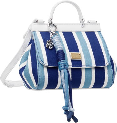 Kabelka Dolce & Gabbana Dolce&Gabbana Sicily Striped Canvas Crossbody Bag Modrá | EB0003 AD591, 1