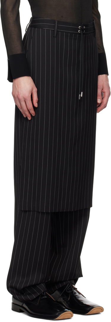 Nohavice Jean Paul Gaultier Jean Paul Gaultier 'The Lace-Up Suit' Pinstripe Trousers Čierna | 25/33-F-PJ010-C074-0001, 1
